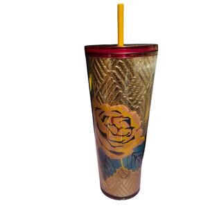 Starbucks Fall 2020 Gold Quilted Rose Tumbler Venti Limited Edition